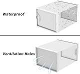 SIMPDIY 12-Pack Clear Stackable Shoe Boxes with Lids, Ventilation, UK 12 Fit view 5