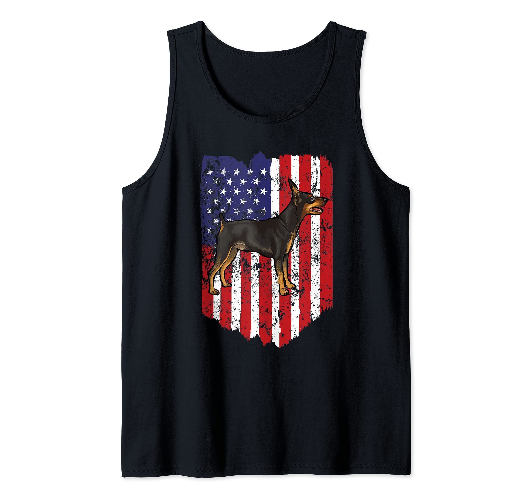 American Flag Miniature Pinscher 4th Of July USA Tank Top