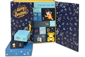 WAYNHUI Empty Advent Calendars to Fill 2024, 24 Empty Advent Calendar Boxes, Advent Calendar Fillers for Kids,DIY Advent Calendar Empty Boxes to Fill, Fillable Empty Advent Calendar (blue)