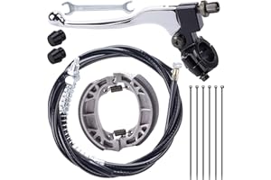 MRELC Left Brake Lever Handle Brake Cable 67 inch Drum Brake Shoe Kit fit for 196cc 200cc Motor Coleman CT200U CT200U-EX BT200X Baja Warrior Heat MB200 MB165 Massimo Mini Bike Parts