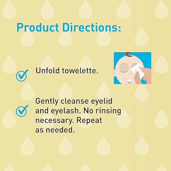 OCUSOFT BABY EYELID AND EYELASH CLEANSER, PRE-MOISTENED TOWELETTE, WHITE/BLUE 20 COUNT