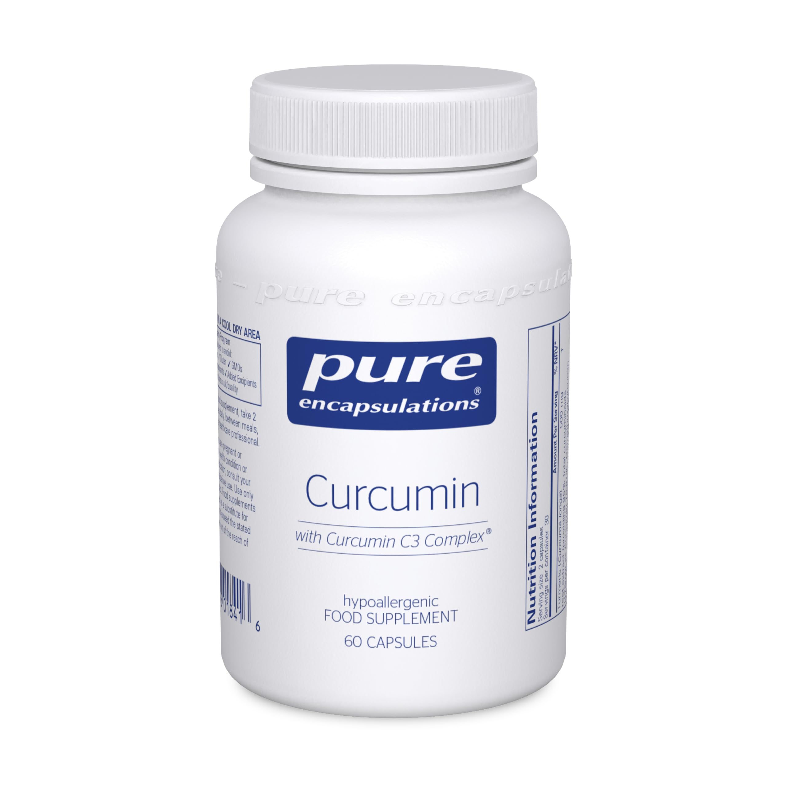 Pure Encapsulations Curcumin - High Potency Turmeric C3 Complex Supplement - 60 Capsules