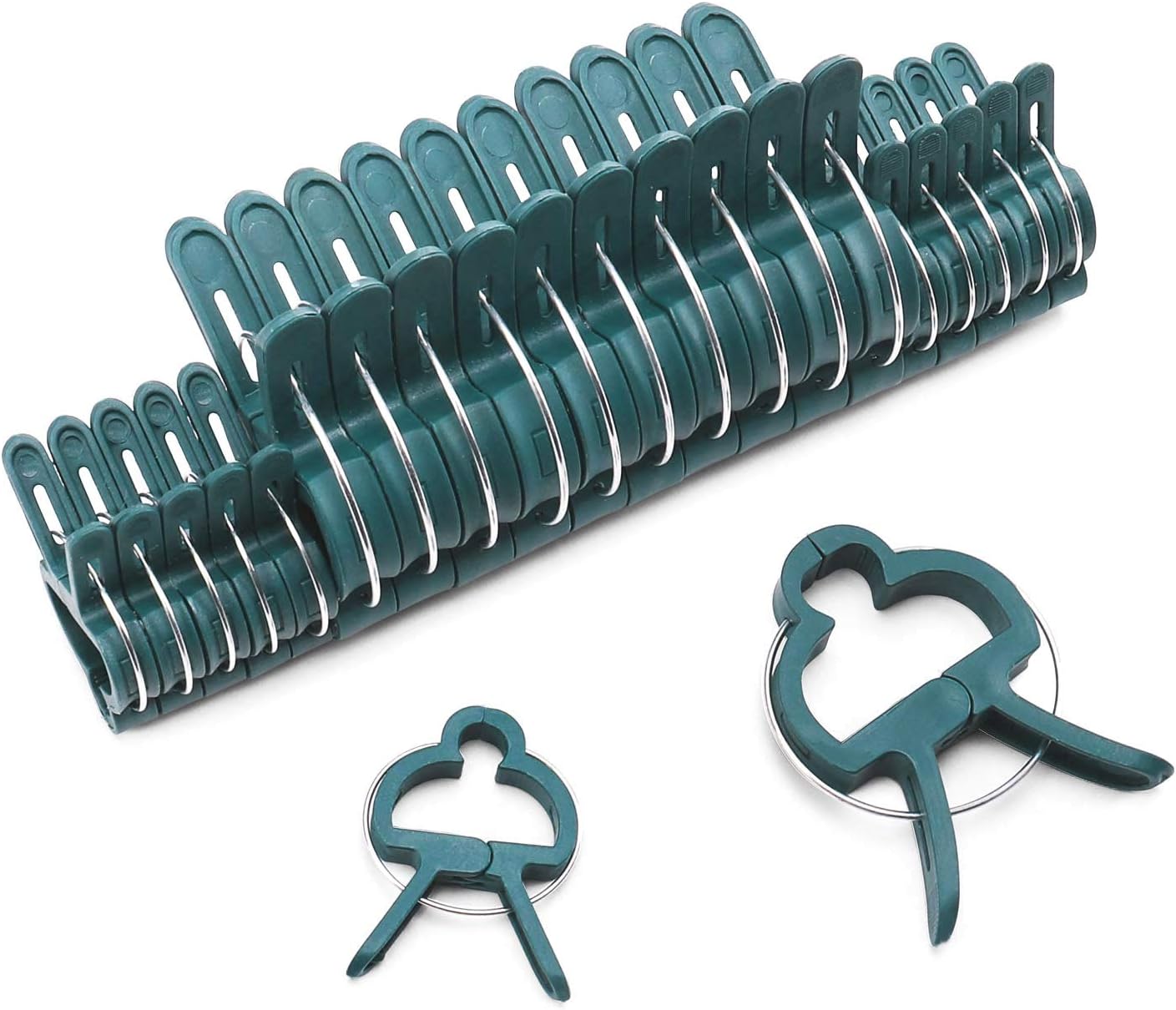 ZCINT 20 Pcs Garden Support Clips for Climbing Plant, Flower Vines/Vegetable Stems, Tool for Straightening Stalks, Works with Tomato Trellis Cage, Green