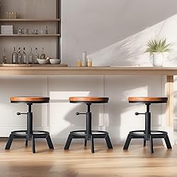 BOKKOLIK Set of 2 Industrial Bar Stools Short Stool