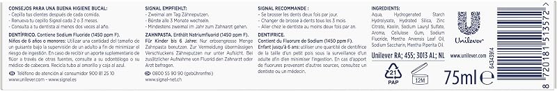 Signal Integral Pasta Dentífrica 8 Clareamento Com ingredientes de origem natural 75 ml x1