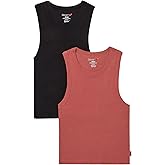 Hanes Womens Originals Racerback Crop Tank, 2-Pack, Comfywear Supersoft Rib Cropped Tank Top Loungewear Pack