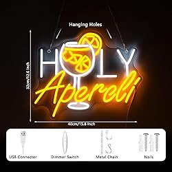 NINSNINT Holy Aperoli Neon Sign, Aperol Spritz Neon