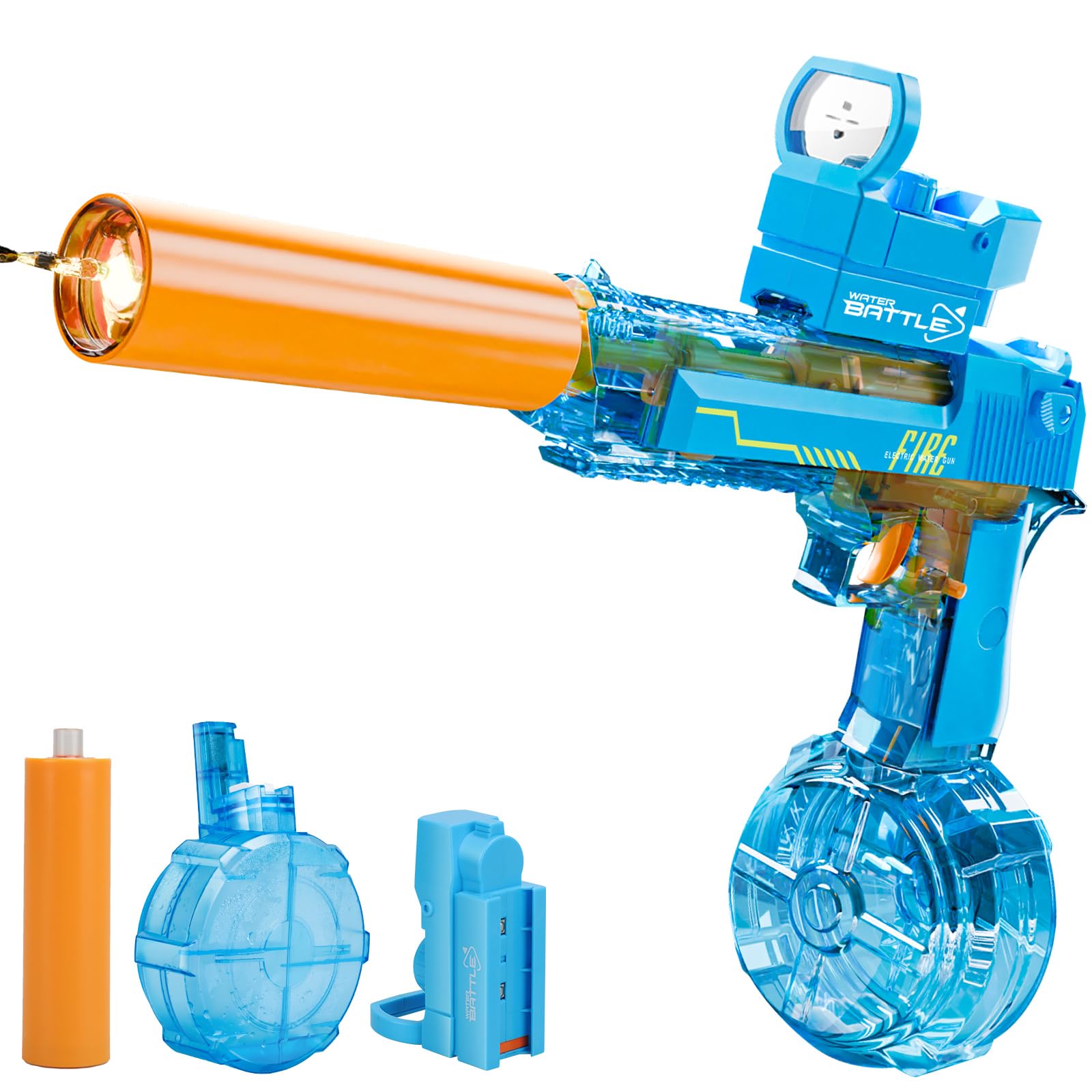 Britik Electric Water Gun Toy for 3-8 Year Old Kids: Water Pistol Water Blaster Toys for Kids and Adults Gifts for 3 4 5 6 7 8 Years Old Boys Birthday Presents Summer Pool Party Water Toy Blue
