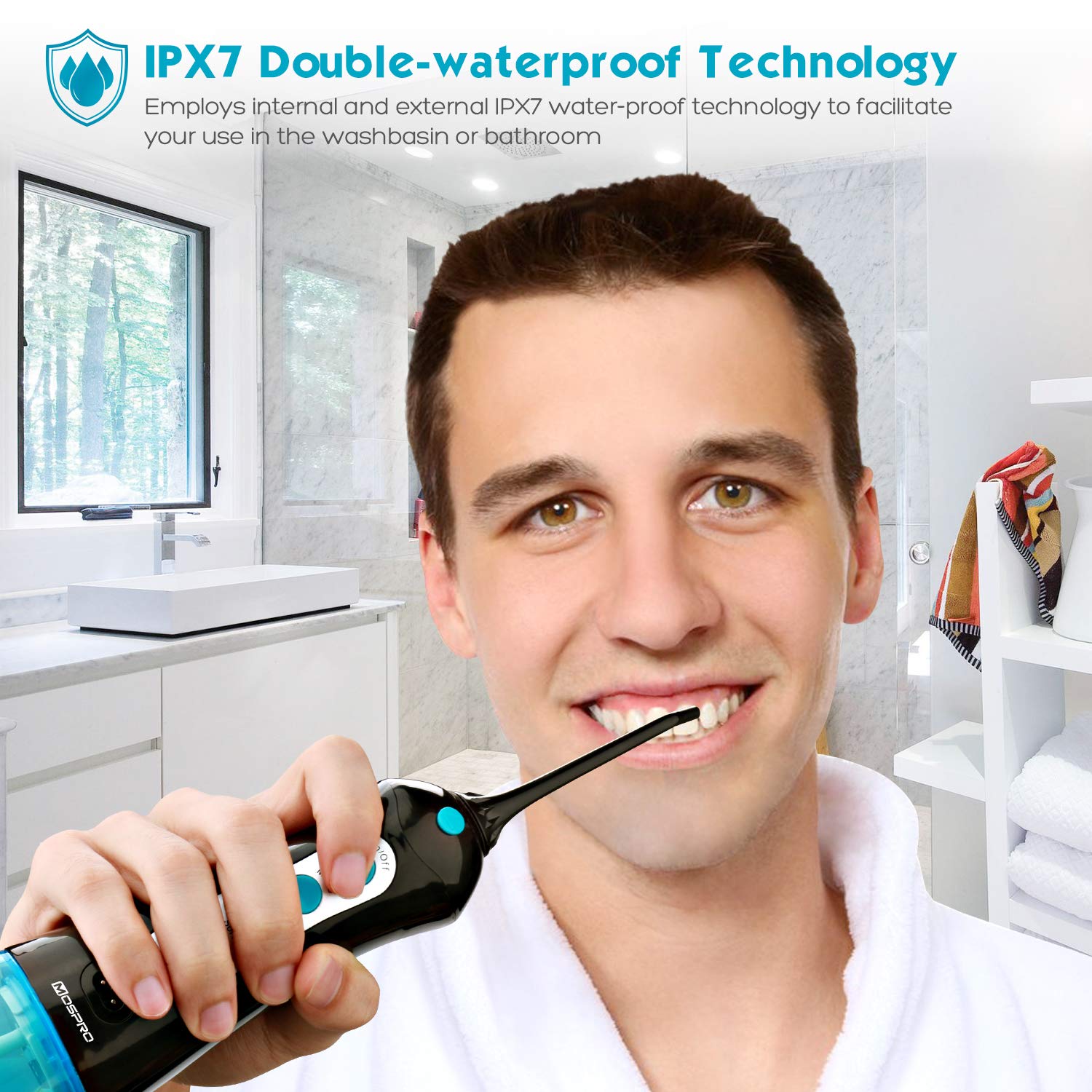 Water Flosser Professional Cordless Dental Oral Irrigator - 300ML Portable and Rechargeable IPX7 Waterproof 3 Modes Water Flosser with Cleanable Water Tank for Home and Travel, Braces & Bridges Care: Beauty