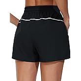 THE GYM PEOPLE Women's High Waist Running Shorts with Pockets Loose Fit Lightweight Workout Yoga Athletic Tracks