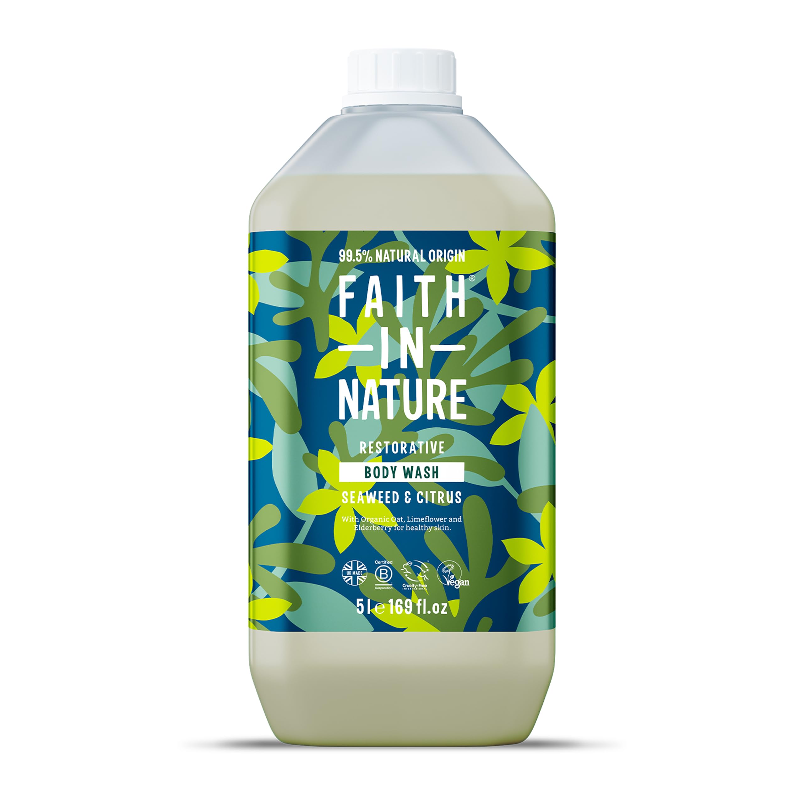 Faith In Nature Natural Seaweed & Citrus Body Wash, Restorative Shower Gel, Vegan & Cruelty Free, No SLS or Parabens, 5L Refill Pack โ image 1