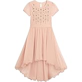 Beautees Girls Ballgown Dress with Hi Low Skirt