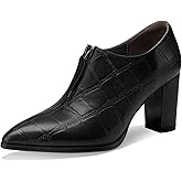 TDD Patent Leather Ankle Boots for Women Chunky Block Pointed Toe Extra Wide Booties Botas Para Mujer High Heels Dress Warm Lined Classic Ladies Comfortable Dressy 3 Inch Boot