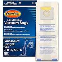 EnviroCare Replacement Micro Filtration Vacuum Cleaner Dust Bags made to fit Panasonic Types U, U-3, U-6-9 Pack