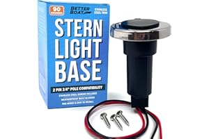Boat Stern Light Base for Boat Navigation Lights and Boat Anchor Light Base Light Socket 2 Pin Plug for Stern Lights for Boat