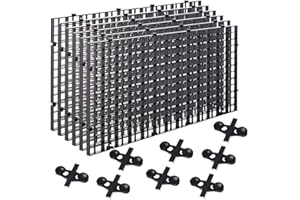 HAIABEI 6 Pcs Aquarium Fish Tank Divider Plastic Egg Crate Aquarium Filter Bottom Tray Grid Isolation Board Partition Net Pane Separator for Mixed Breeding Light Diffuser,8 Pcs Sucker Clips Suction Cups,Black