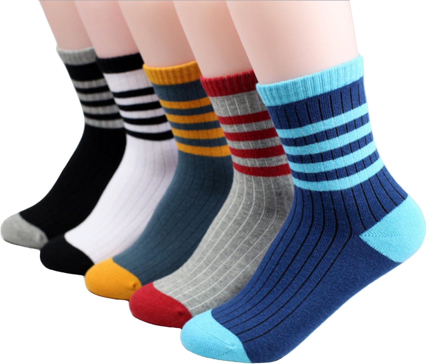 Fashion Kids Boys Colorful Novelty Fashion Cotton Crew Socks 5 Pairs