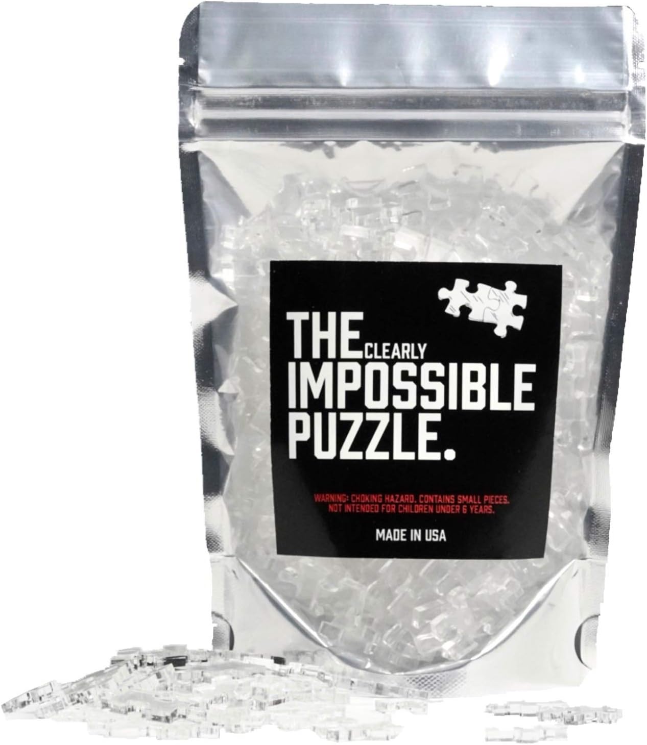 Amazon Com The Clearly Impossible Puzzle Medium 200 Pieces Clear Difficult Jigsaw Puzzle False Edge Pieces Clear Hard Puzzle 200 Piece Difficult Puzzle For Adults Toys Games