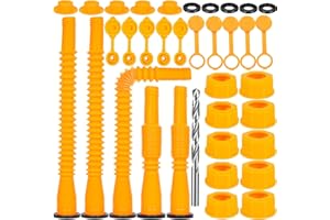 Gas Can Spout Replacement with Flexible Nozzle 11.8 inch Long Vent Cap Base Cap Drill Bit Compatible with Midwest Scepter Got