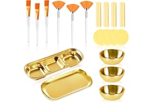23 Pcs Esthetician Supplies 3 Stainless Steel Gold Mixing Bowls Gold Small Serving Tray 3 Compartment Serving Tray 3 Facial F