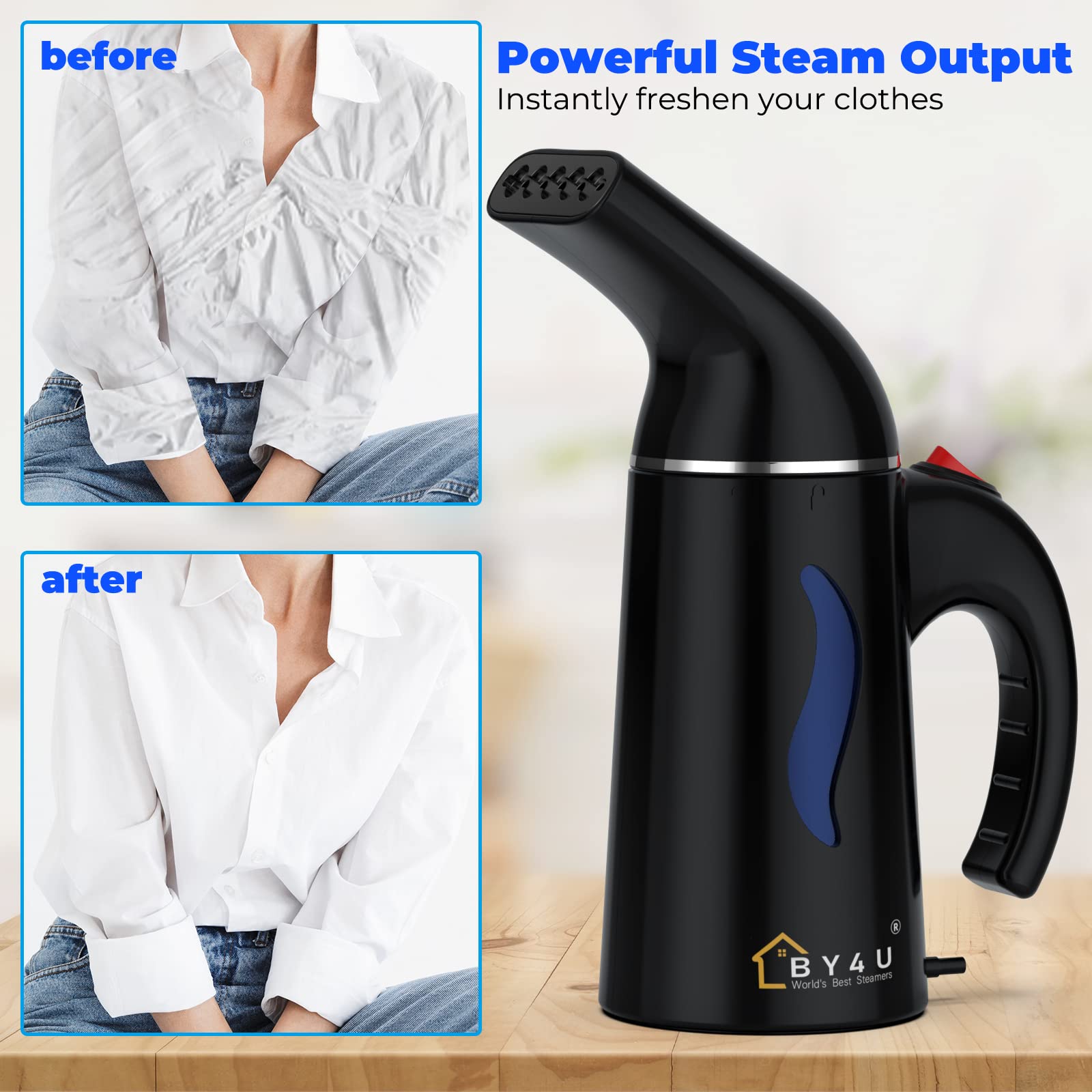 Travel Size Steamer for Clothes,Handheld Garment Steamer for Hat,1lbs Lightly,40s Fast Heat-up,8 FT Power Cord,800W, Light Mini Steamer for Home, Office and Travel, Black