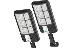 OKPRO Solar Outdoor Lights - 6000LM Solar Lights for Outside with Motion Sensor, Dusk to Dawn Solar Powered Security Light, IP66 Waterproof Solar Flood Light with 3 Modes (2 Packs)