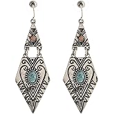 GretWal Boho Turquoise Earrings for Women Vintage Western Dangle Earring for Women