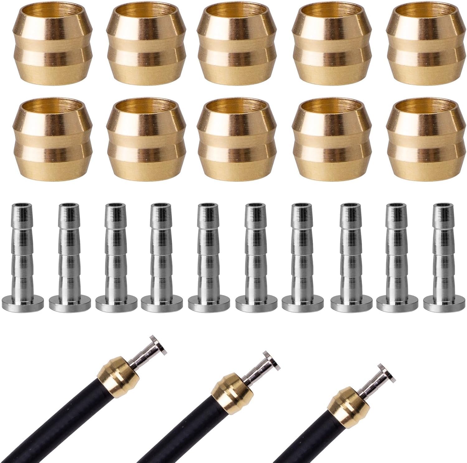 Brake Olive Insert, BH-90 Hydraulic Brake Oil Olive Pin Hose Connector Set Bicycle Hose Olive and Connecting Insert for Mountain Bike Bicycle (Ten Pairs)