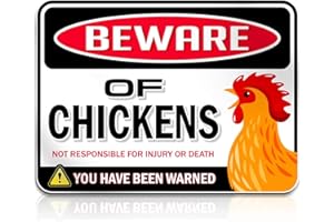 Bigtime Signs Beware of Chickens PVC 9"x12'' Decor Funny Warning Sign - Christmas Chicken Yard Decorations Chicken Coop Accessories - Chicken Gifts for Chicken Lovers - Chicken Coop Signs