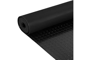 foriy Rubber Garage Floor Mat, 3.3ft x 16.4ft Round Buckle Rubber Mat Heavy Duty Commercial Grade Floor Mat Floor Protection 