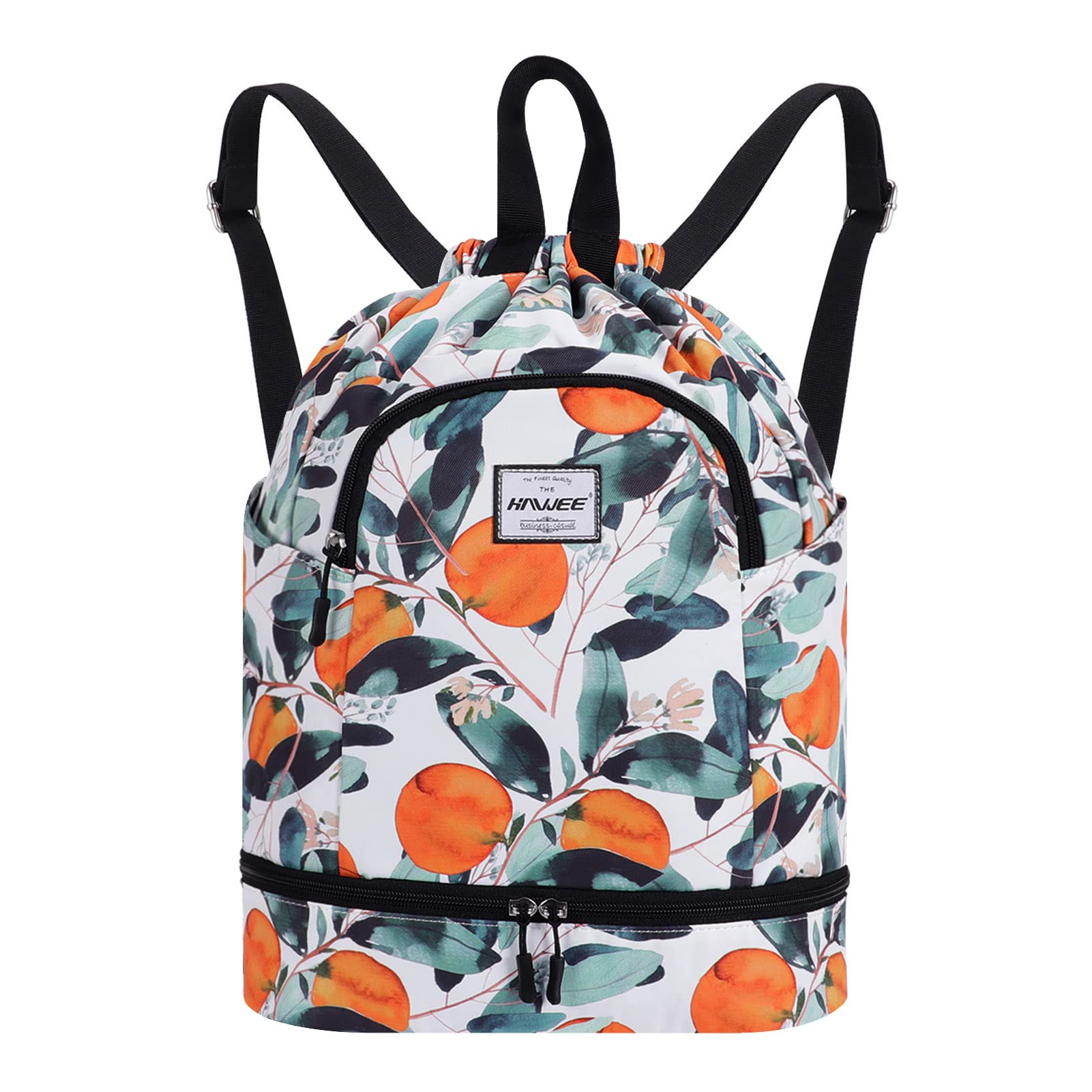 HAWEE Waterproof Drawstring Bags Backpack Large Gym Bag Drawstring Daypack Unisex for Women Men Daily Life School Outdoor Casual Sport Yoga Swim Beach