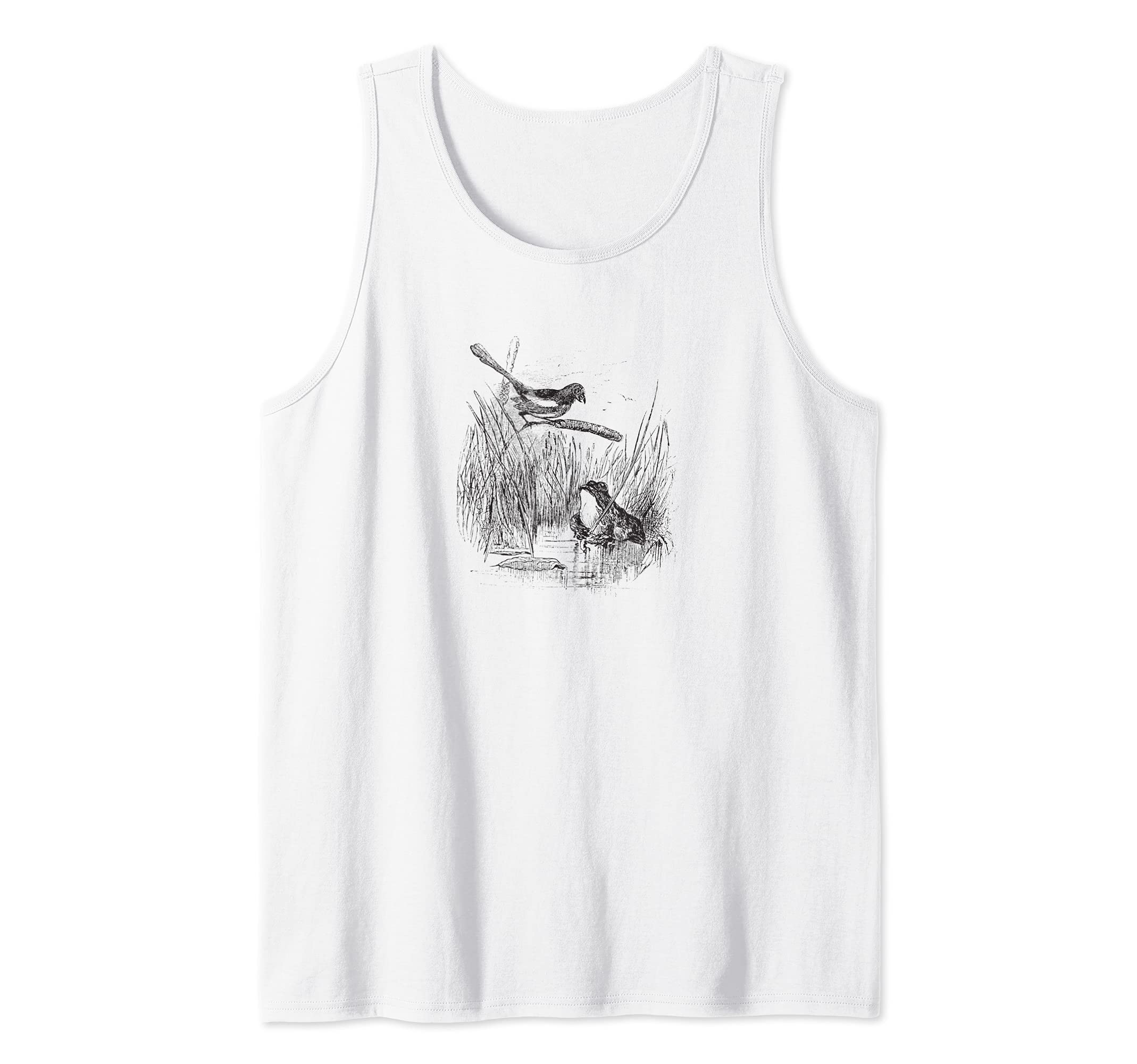 Cottage Core Frog and the Bird - Vintage Aesthetic Tank Top