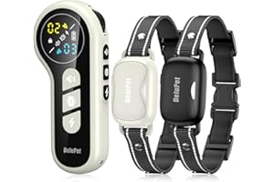 Delupet Dog Shock Collar 2 Dogs- 4500FT Dual-Direct Dog Training Collars with Remote for Small Medium Large Dog, IPX8 Waterproof Rechargeable E-Collar with Beep(1-8), Vibration(1-3), Shock(0-99), Grey