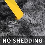 Sour Lemon 200x300 cm Grey Shaggy Rug Extra Large Soft Area Carpet view 8