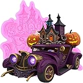 XMOLDNMS Halloween Silicone Molds Pumpkin Castle Fondant Mold for Cake Decoration Cupcake Topper Chocolate Candy Sugar Craft Gum Paste Polymer
