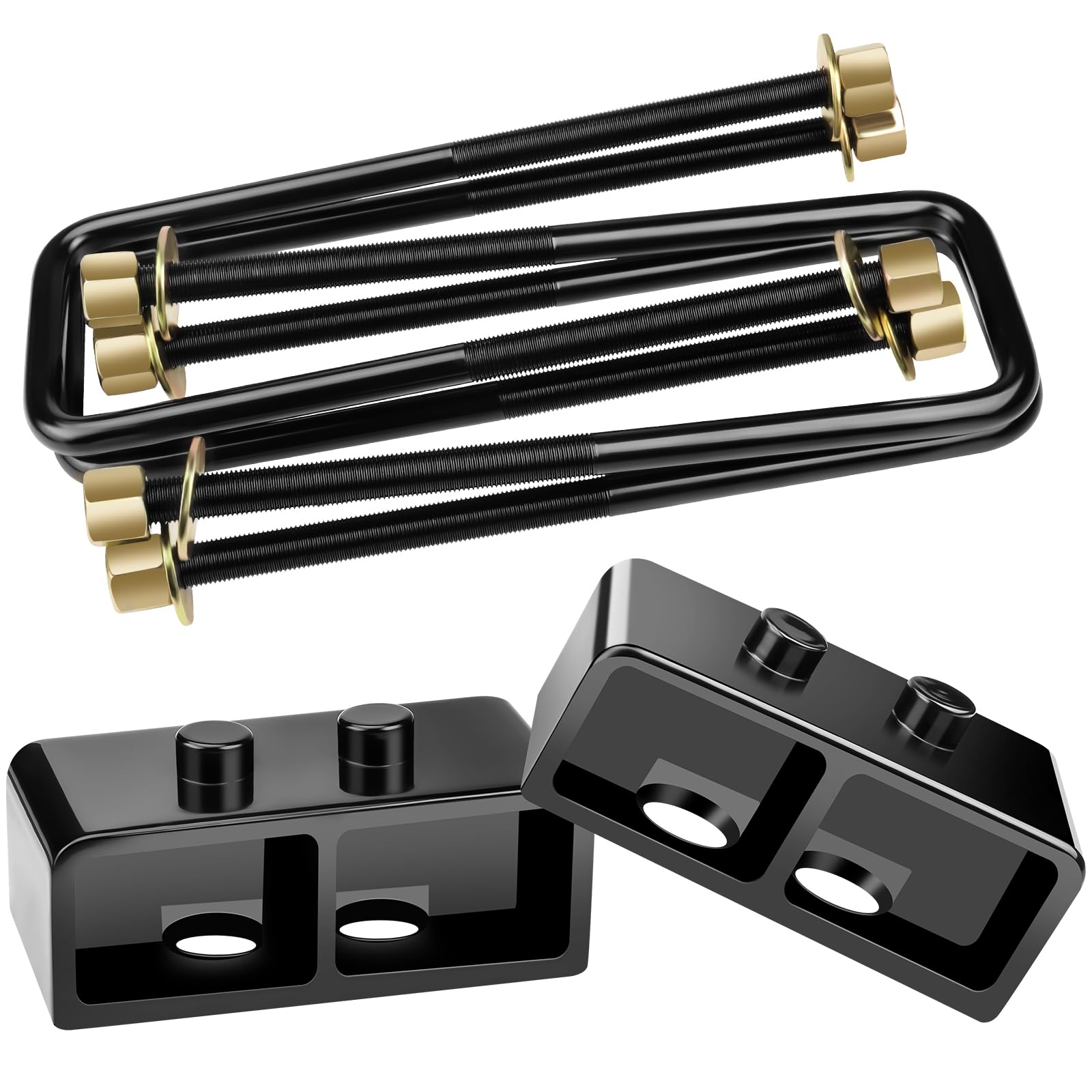 Photo 1 of HHCSOP 2" Rear Lift Block Kit for F150, 2 inch Rear Leveling Lift Kits Compatible with 2004-2022 Ford F-150 2WD 4WD, with Extended U-Bolts Set and Square Leaf Spring Axle