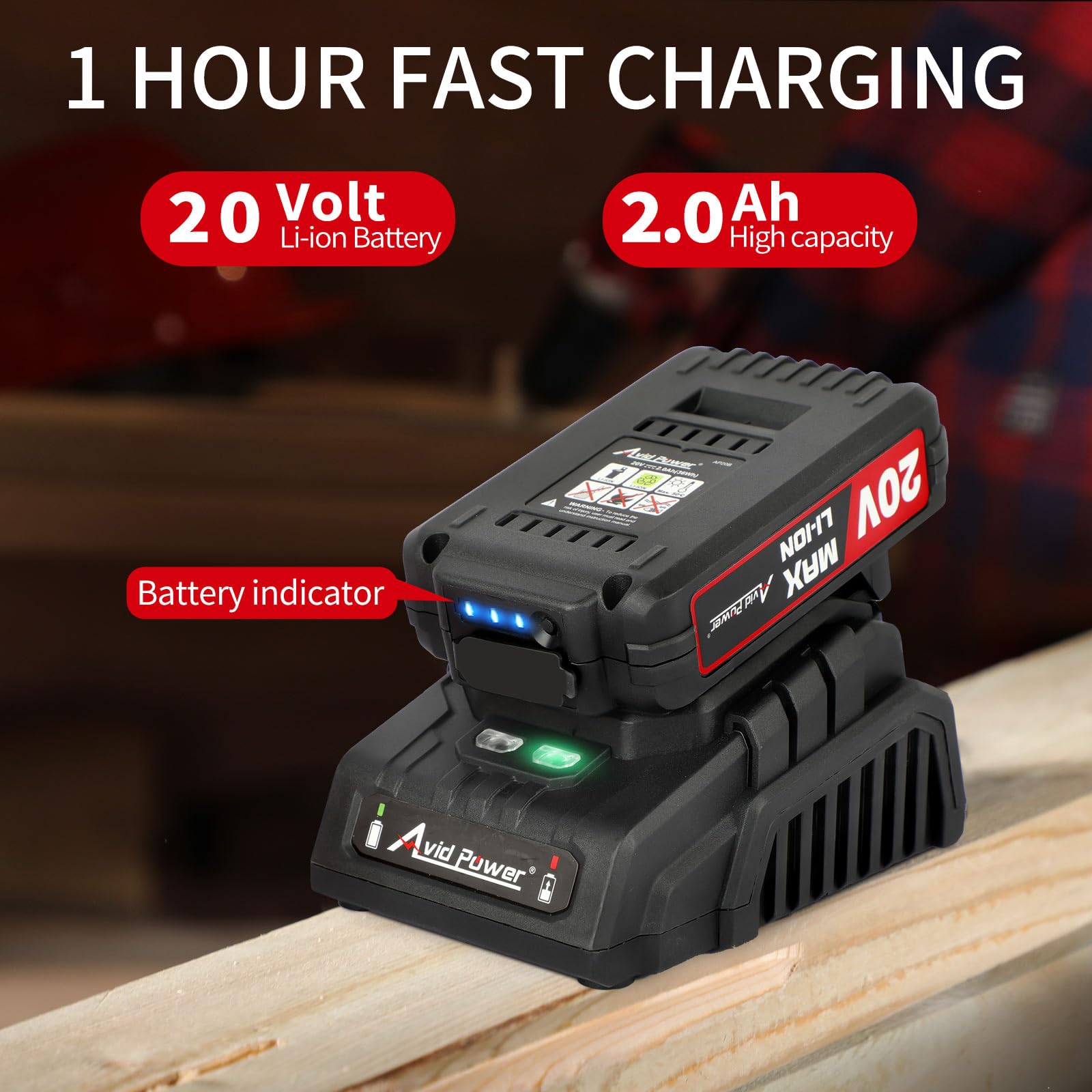 AVID POWER Drill Set Cordless 20V Electric Drill with Battery and Fast Charger, Variable Speed, 23+1 Torque Setting, 23pcs Accessories, Hand Driver with 1/2-Inch Metal Keyless Chuck