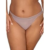 Curvy Couture womens Plus Size Thong Panties Available in Smooth, Mesh and Lace