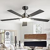 Passky Ceiling Fans with Lights, 52 inch Sleek