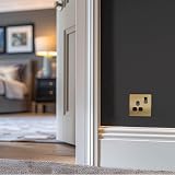 BG Electrical Evolve Satin Brass Single Switched Power Socket 13A PCDSB21B view 6