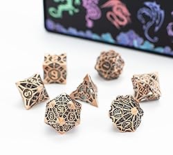 DND Metal Dice Set with Dragon Totem Metal Gife