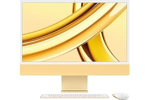 Apple 2023 iMac All-in-One Desktop Computer with M3 chip: 8-core CPU, 10-core GPU, 24-inch Retina Display, 8GB Unified Memory, 256GB SSD Storage, Matching Accessories. Works with iPhone/iPad; Yellow