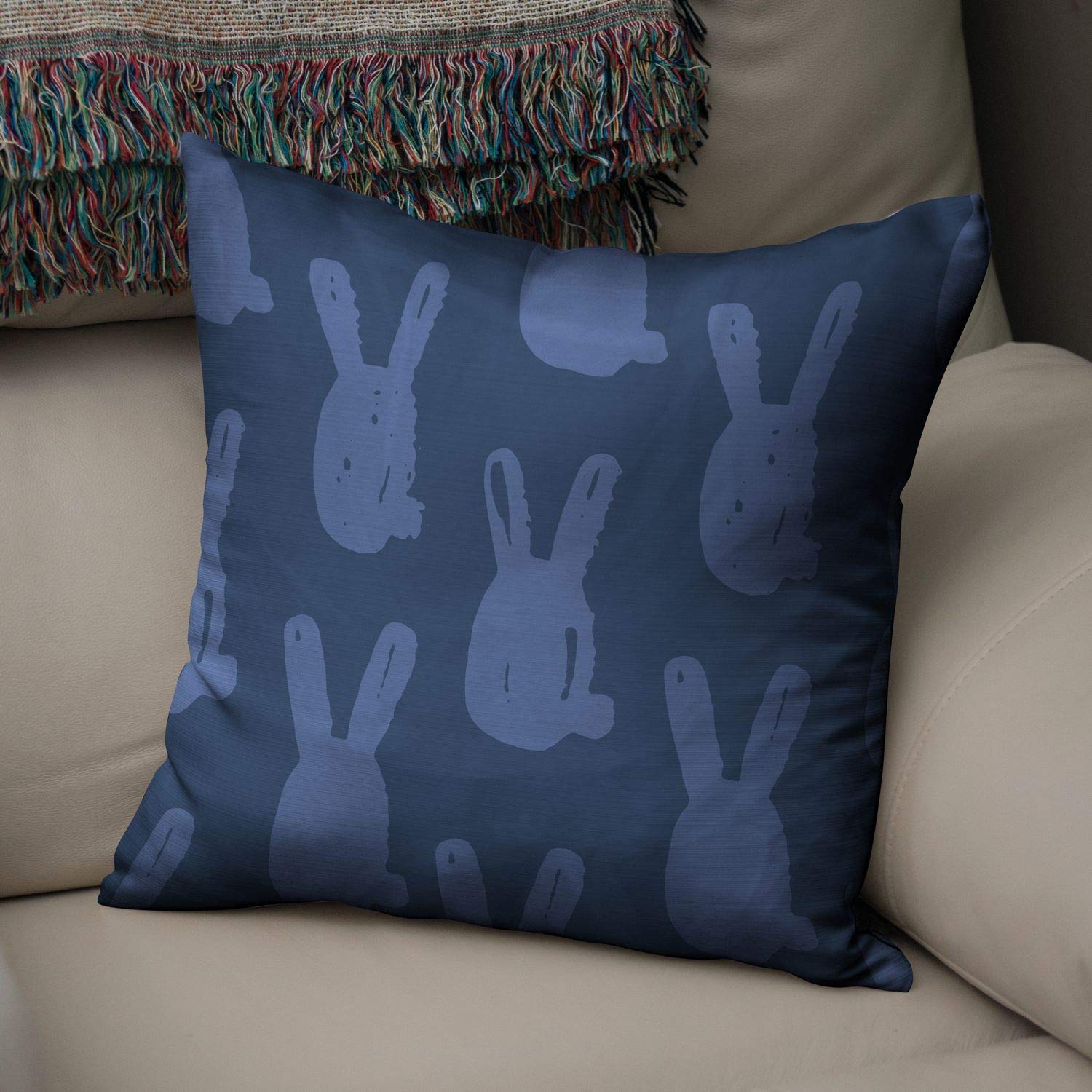 Bonamaison Decorative Cushion Cover Blue, Throw Pillow Covers, Home Decorative Pillowcases for Livingroom, Sofa, Bedroom, Size:50x50 Cm - Designed and Manufactured in Turkey