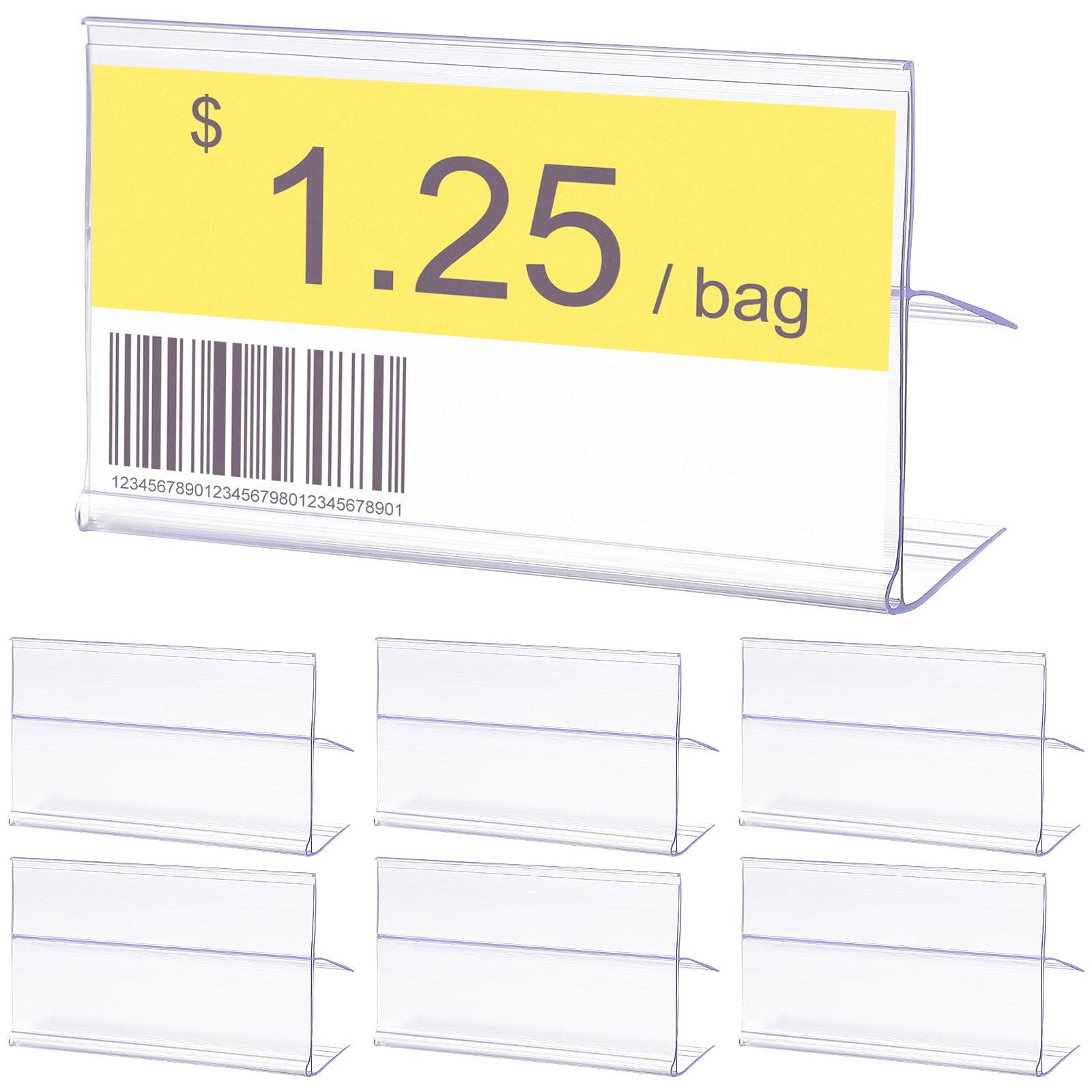 iplusmile 30pcs Clear Plastic Label Holder, Retail Shelf Tag Clips, L Shape Price Tag Holder for Supermarkets Retail Stores Malls