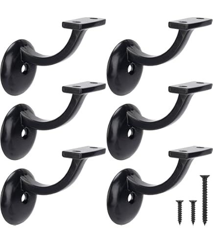 HOMOTEK 2 Pack Railing Stair Handrail Brackets For Handrail Indoor Hand Rail Brackets For Stair Railing With Screws Stair Support For Home Buildings Stairways Handrail Zinc Brushed Nickel - View #12