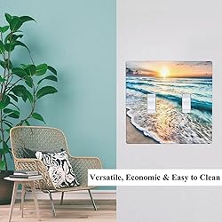 Pznen Beach 2-Gang Wall Plate Waves Sunset Ocean