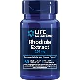 Life Extension Rhodiola Extract, Standardized, 250 mg, 60 Capsules | Rhodiola Rosea Standardized Extract That Promotes Physical &amp; Mental Performance, Gluten-Free &amp; Non-GMO