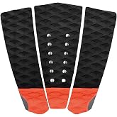 Abahub 3-Piece EVA Surfboard Traction Pad, Deck Pad with Kicker for Boards | Traction Pads Surfboard,Surf Pads,Stomp Pad Surf,Surfboard Grip Pad,Black/Blue/Green/Gray/Orange/Pink/White/Wine Red