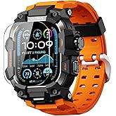 ULTIMAL Rugged Case with Band for Apple Watch 49mm,Compatible with Apple Watch Ultra 3/2/1, Military Grade Shockproof Bumper Cover for iWatch Tactical Band Men (49mm,Orange)