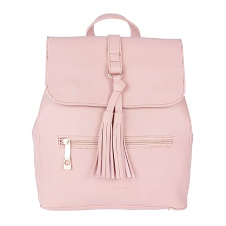 Buy Trendy Backpacks For Women By Fur Jaden Nude Pink Colour Branded Faux Leather Stylish Backpack With Tassels For Girls At Amazon In